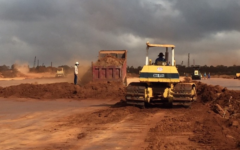  Thi công san nền sân bay Long Thành. Ảnh: Tổng Công ty ACV cung cấp