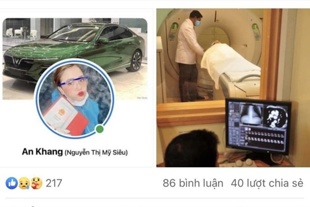 Nguyễn Thị Mị Siêu đã đăng thông tin sai sự thật lên mạng xã hội Facebook để chiếm đoạt tiền của những người nhẹ dạ cả tin, gửi tiền cho Siêu chữa bệnh. Ảnh: Chụp màn hình