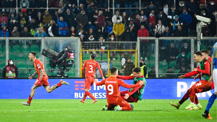 Tuyển Bắc Macedonia đã làm nên cú sốc tại Palermo. Ảnh: AFP