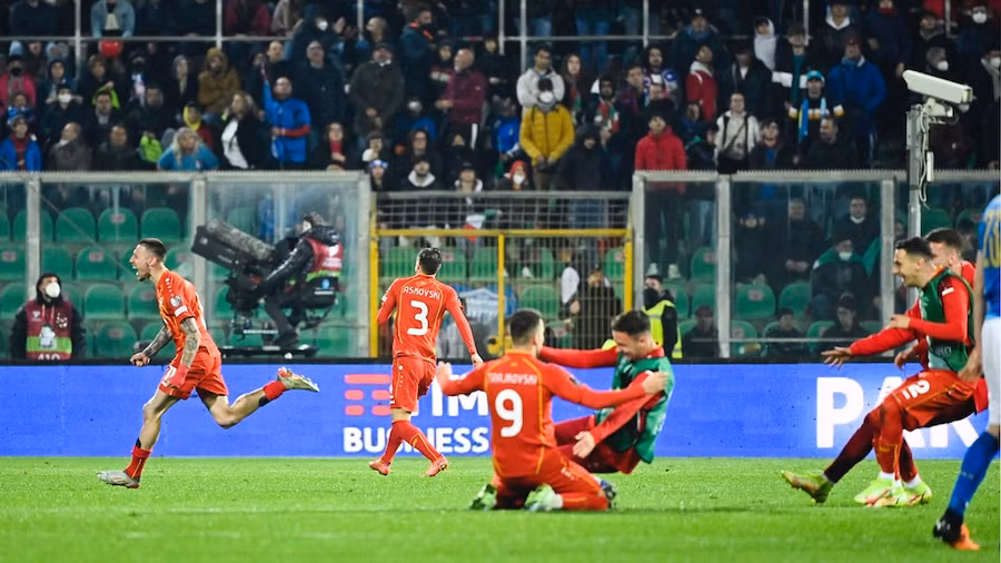 Tuyển Bắc Macedonia đã làm nên cú sốc tại Palermo. Ảnh: AFP