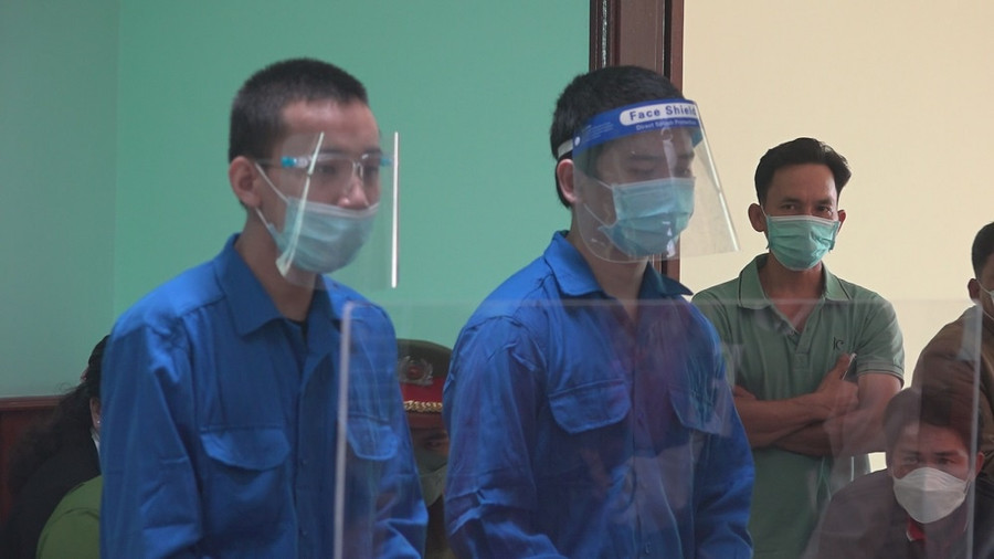  Các bị cáo tại tòa. Ảnh: Trị Bình