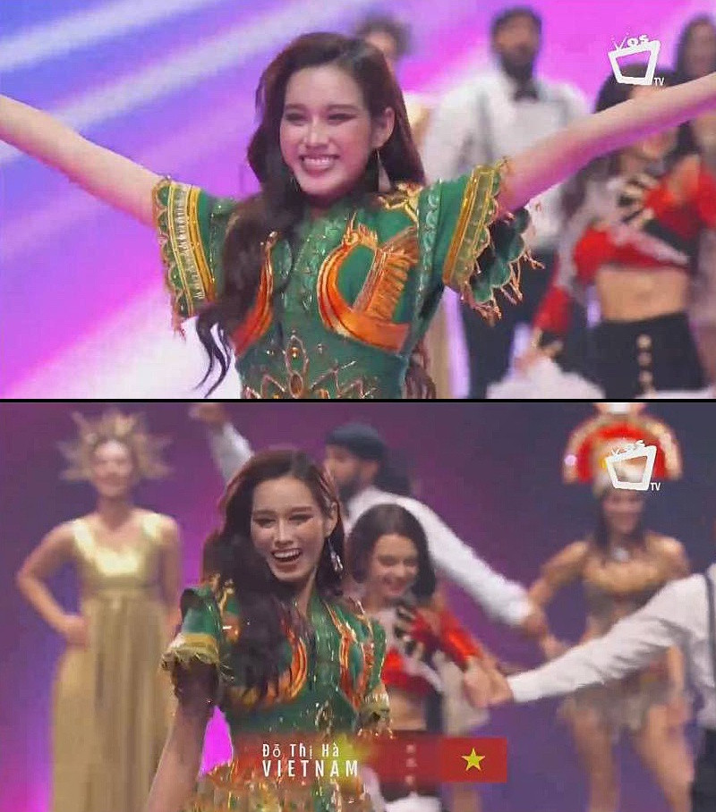 Đỗ Thị Hà xuất hiện tự tin trong phần mở màn. Ảnh: Chụp màn hình