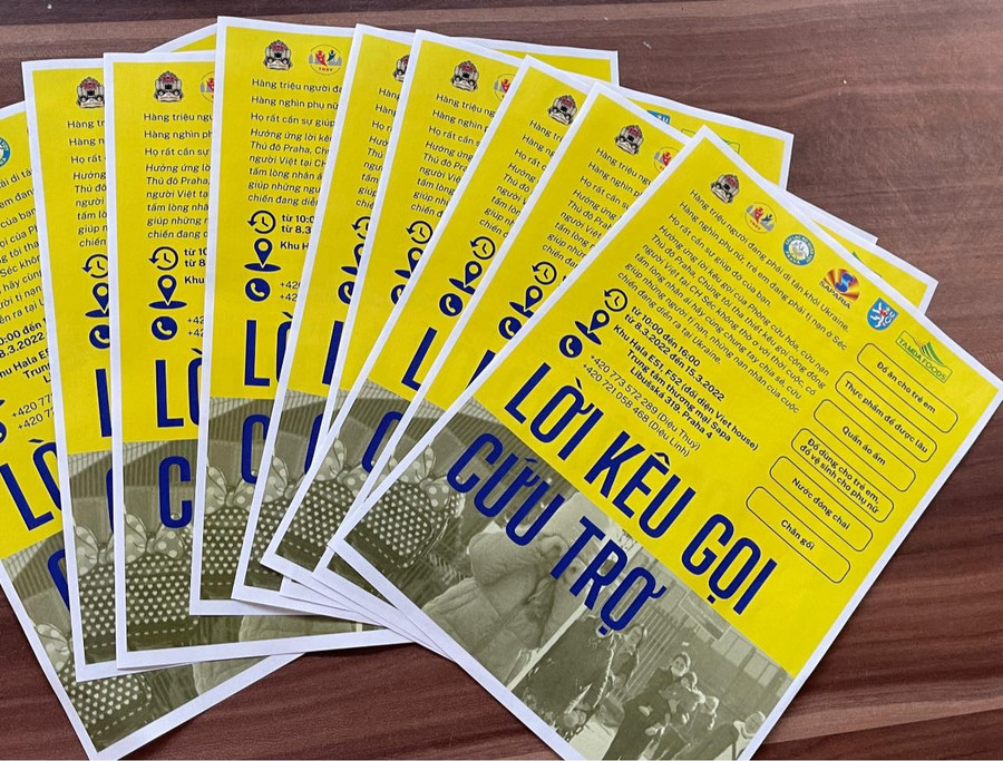 Thư kêu gọi giúp đỡ giúp đỡ đồng bào của Hội Thanh niên Sinh viên Việt Nam tại Séc. Ảnh: BTC