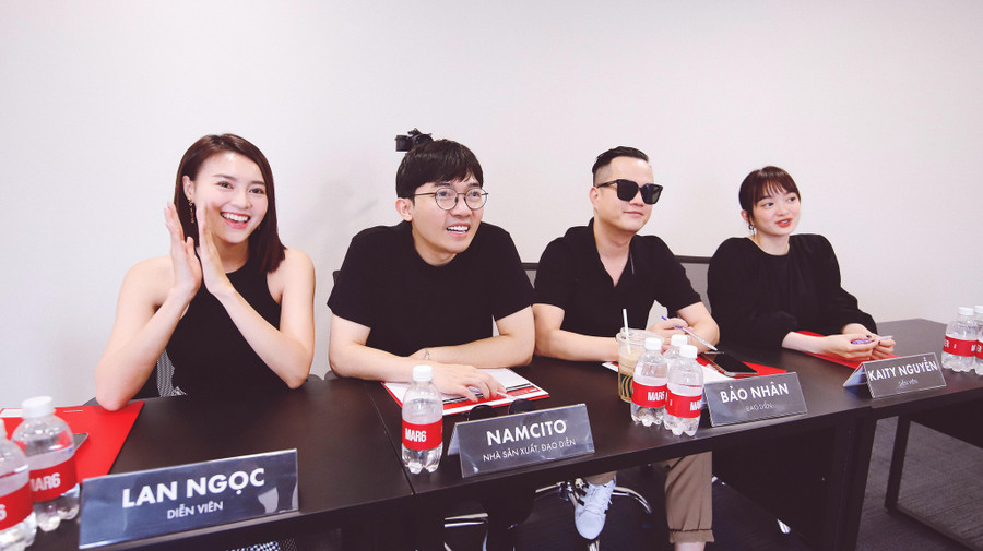 Bộ đôi đạo diễn Bảo Nhân - Namcito cùng hai nữ chính Lan Ngọc, Kaity Nguyễn. Ảnh: MAR6