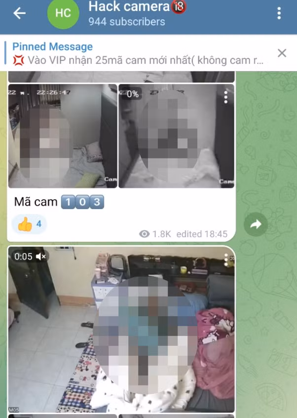 Các video clip nhạy cảm được hack từ camera tại nhà riêng. Ảnh: Chụp màn hình