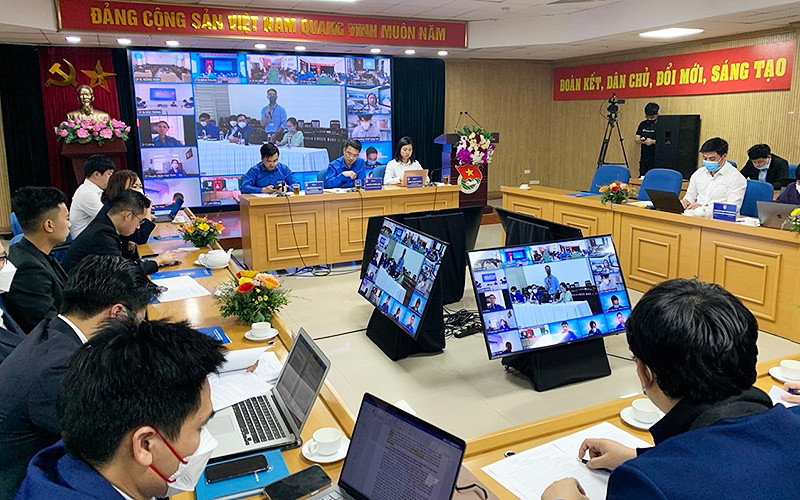 Hội nghị diễn ra tại điểm cầu T.Ư Đoàn. Ảnh: Nhật Nam