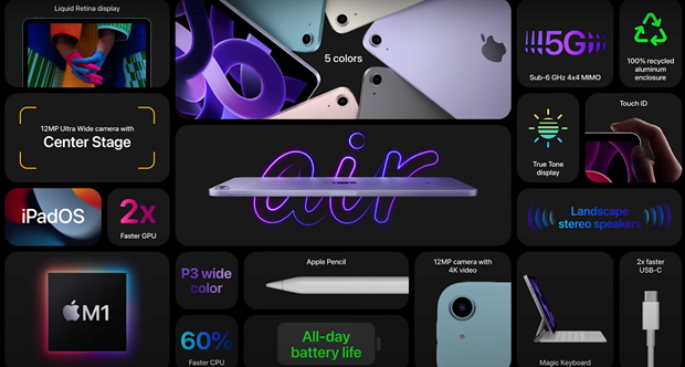 Cấu hình chi tiết iPad Air 5. Ảnh: Apple