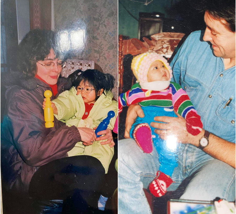 Gia đình ba mẹ nuôi của Solène Martel. Ảnh: NVCC