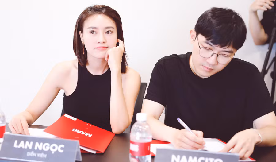 Lan Ngọc cùng đạo diễn Namcito tại buổi casting. Ảnh: MAR6