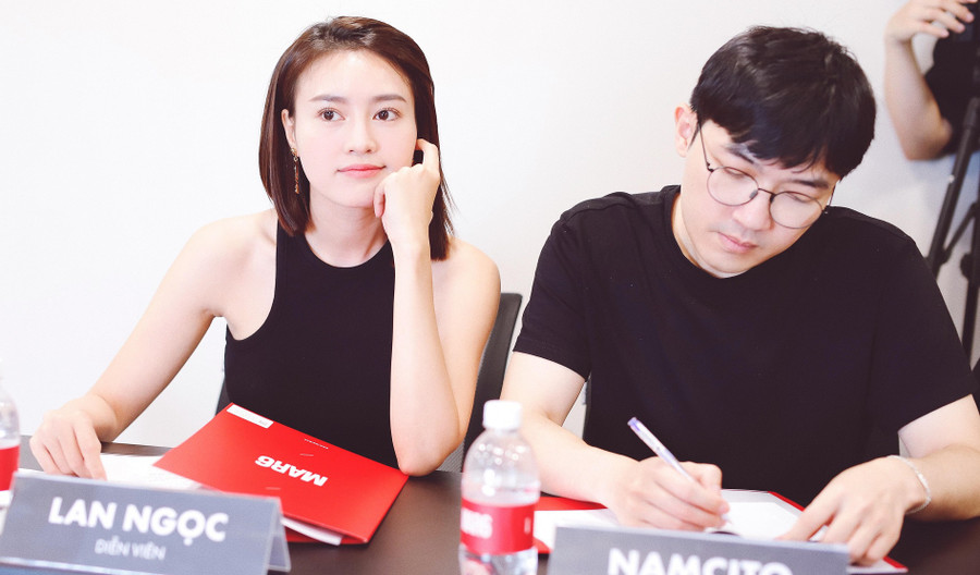 Lan Ngọc cùng đạo diễn Namcito tại buổi casting. Ảnh: MAR6