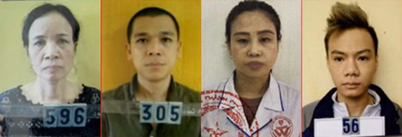 Bác sĩ Trưởng khoa Đỗ Thị Lưu (áo đen, bìa trái ảnh) và một cán bộ y tế của Bệnh viện Tâm thần T.Ư 1 bị đề nghị truy tố. Ảnh: Công an cung cấp