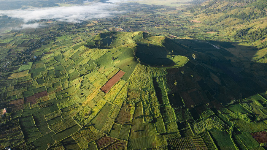 Núi lửa Chư Đang Ya nhìn từ trên cao. Ảnh: C.T.V