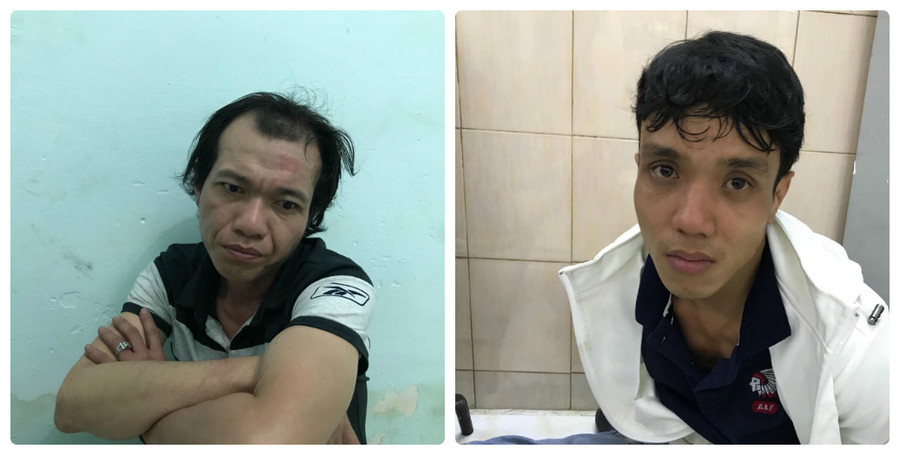 Hai đối tượng Ngà và Tân vừa ra tay cướp giật đã bị trinh sát tóm gọn.