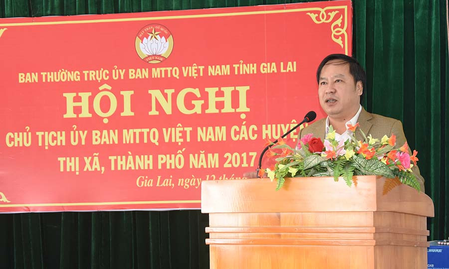  Phó Bí thư Tỉnh ủy Châu Ngọc Tuấn phát biểu chỉ đạo hội nghị. Ảnh: Ngọc Sang