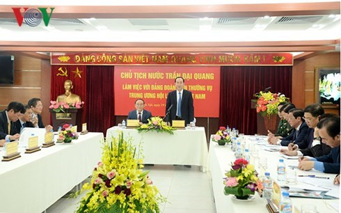 Chủ tịch nước Trần Đại Quang làm việc với Trung ương Hội Luật gia Việt Nam.