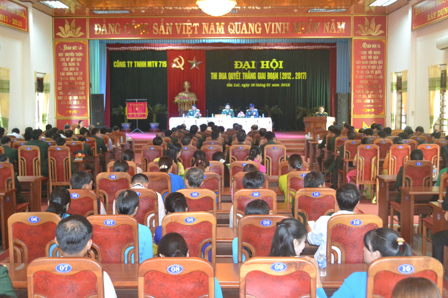  Đại hội Thi đua Quyết thắng giai đoạn 2012-2017 ở Công ty TNHH một thành viên 715, Binh đoàn 15. Ảnh: Hoàng Cư