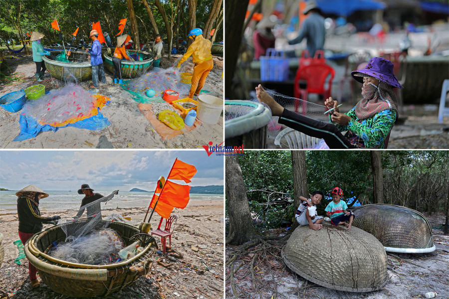 Cư dân xóm chài này chủ yếu sống bằng nghề chài lưới đánh bắt gần bờ.