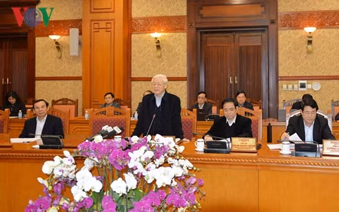 Tổng Bí thư Nguyễn Phú Trọng phát biểu tại cuộc họp.