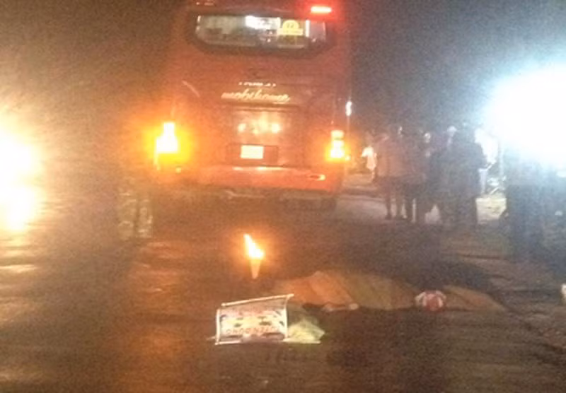 Hiện trường vụ tai nạn giao thông.