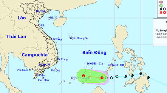 Áp thấp nhiệt đới đã suy yếu và sẽ tan dần ở ngoài biển Đông Áp thấp nhiệt đới đã suy yếu và sẽ tan dần ở ngoài biển Đông