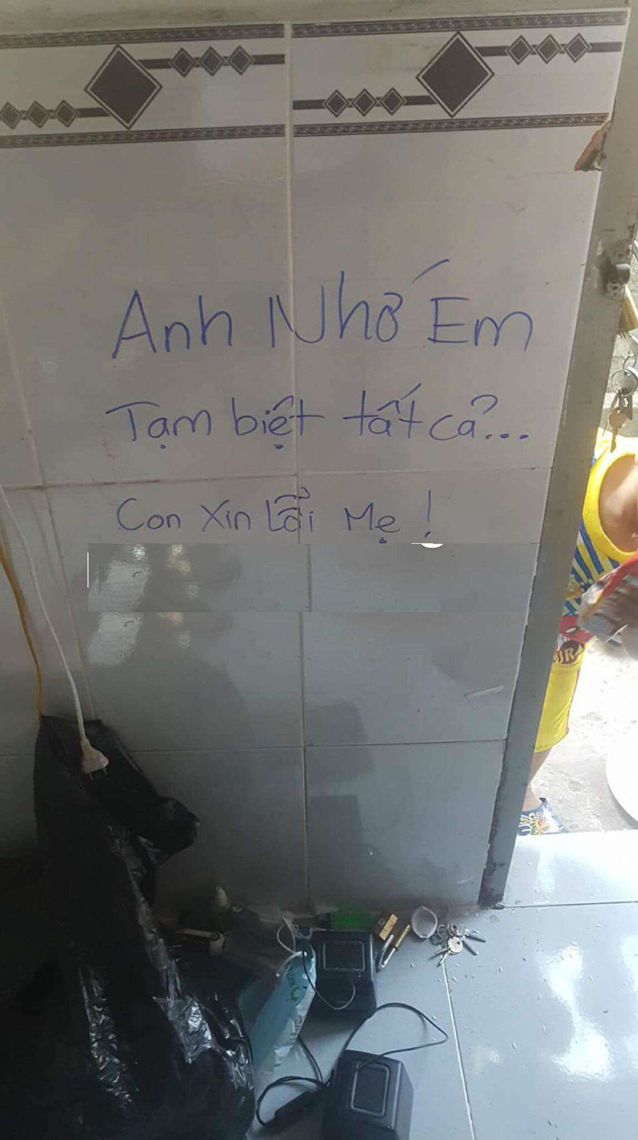 Những dòng chữ cuối cùng mà Tài để lại trước khi treo cổ tự vẫn.