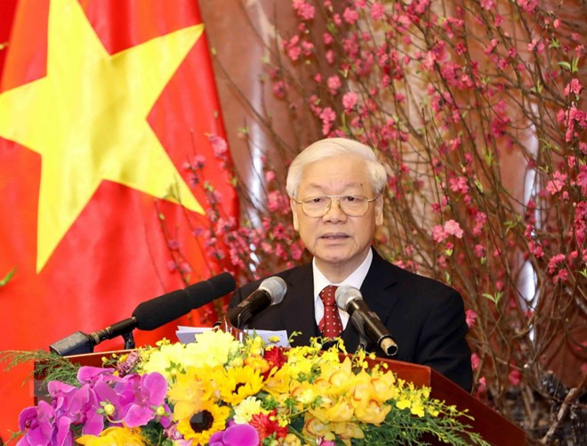 Tổng Bí thư Nguyễn Phú Trọng chúc Tết các đồng chí lãnh đạo và nguyên lãnh đạo Đảng, Nhà nước, Mặt trận Tổ quốc Việt Nam. Tổng Bí thư Nguyễn Phú Trọng chúc Tết các đồng chí lãnh đạo và nguyên lãnh đạo Đảng, Nhà nước, Mặt trận Tổ quốc Việt Nam.