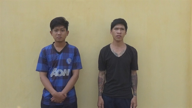 Đối tượng Sơn và Hiếu (phải). Đối tượng Sơn và Hiếu (phải).