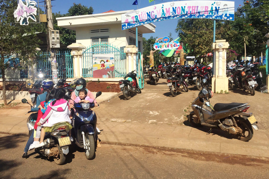 Trường Mầm non thị trấn Đak Đoa hiện có 307 em học sinh đang theo học. Ảnh: V.N