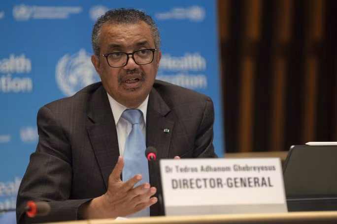 Tổng giám đốc WHO Tedros Adhanom Ghebreyesus tại một cuộc họp báo - Ảnh: WHO