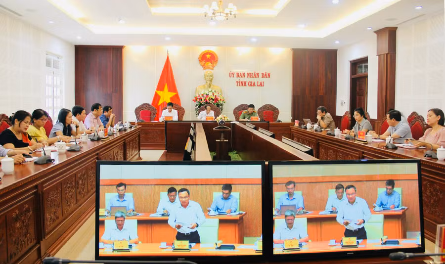 Quang cảnh hội nghị tại điểm cầu Gia Lai. Ảnh: Hồng Thương Quang cảnh Hội nghị tại điểm cầu Gia Lai. Ảnh: Hồng Thương