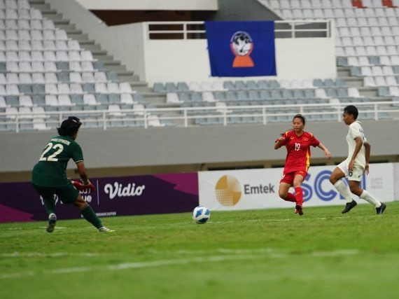  Đội nữ U.18 Việt Nam kết thúc vòng bảng với thành tích toàn thắng. Ảnh: VFF