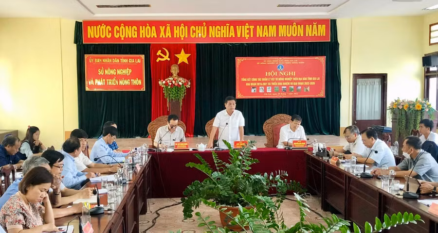  Phó Chủ tịch UBND tỉnh Gia Lai Kpă Thuyên phát biểu chỉ đạo tại hội nghị. Ảnh: Lê Nam