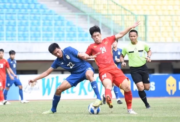 U19 Việt Nam và U19 Thái Lan hai lần hòa nhau 1-1 trong 90 phút thi đấu ở giải U19 Đông Nam Á 2022. (Ảnh: FAT)