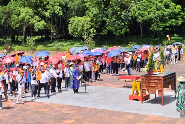 Đoàn MICE 2.000 khách về Thanh Hóa của Flamingo Redtours ngày 17/7 vừa qua. Ảnh: CTV/Vietnam+