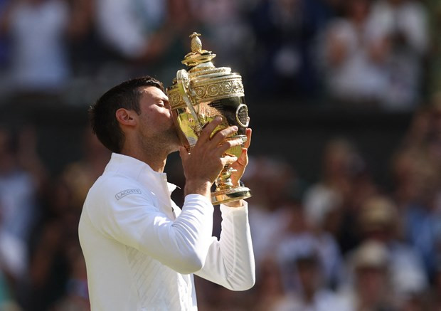 Djokovic lần thứ 7 vô địch Wimbledon. (Nguồn: Reuters) Djokovic lần thứ 7 vô địch Wimbledon. (Nguồn: Reuters)