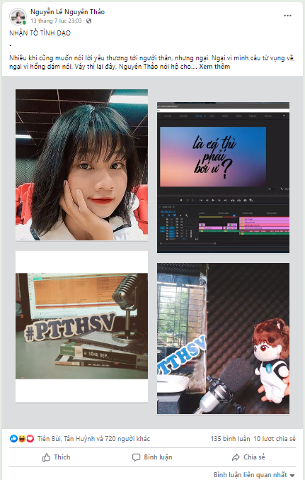 Bài đăng nhận tỏ tình hộ nhanh chóng nhận được tương tác của nhiều bạn trẻ. Ảnh chụp màn hình