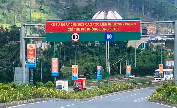 Trạm thu phí Định An, cao tốc Liên Khương - Prenn áp dụng thu phí không dừng từ ngày 1-8.