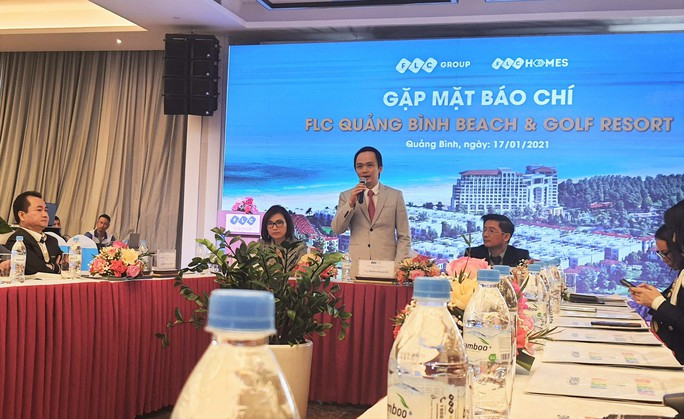 Ông Trịnh Văn Quyết - nguyên Chủ tịch Tập đoàn FLC trong một lần trả lời báo chí tại Quảng Bình