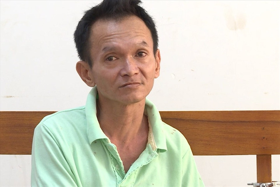 Đối tượng Vũ Xuân Bảo tại cơ quan công an. Ảnh: CA