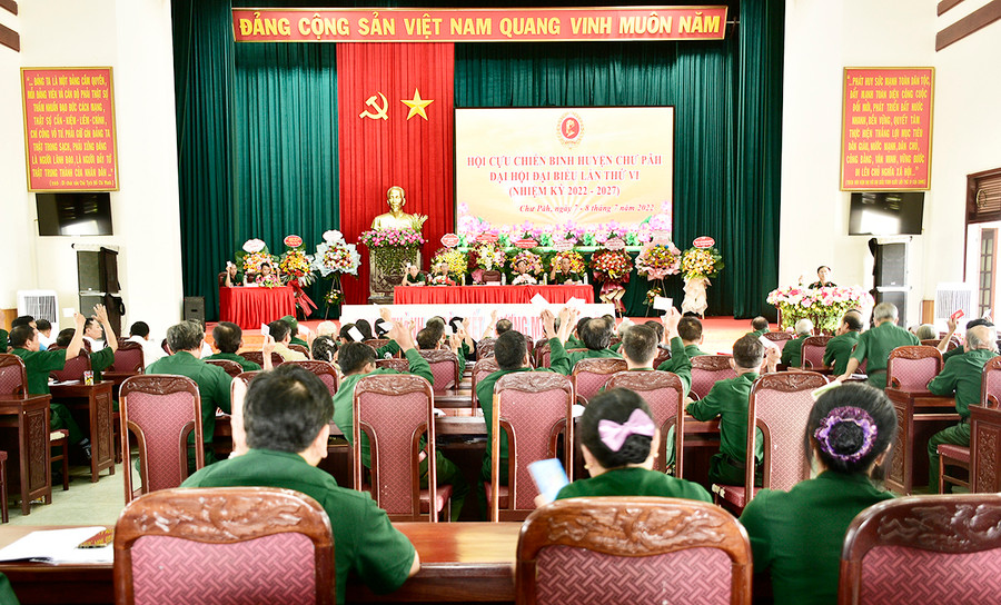 Quang cảnh Đại hội Hội CCB huyện Chư Păh, nhiệm kỳ 2022-2027. Ảnh: Đinh Yến