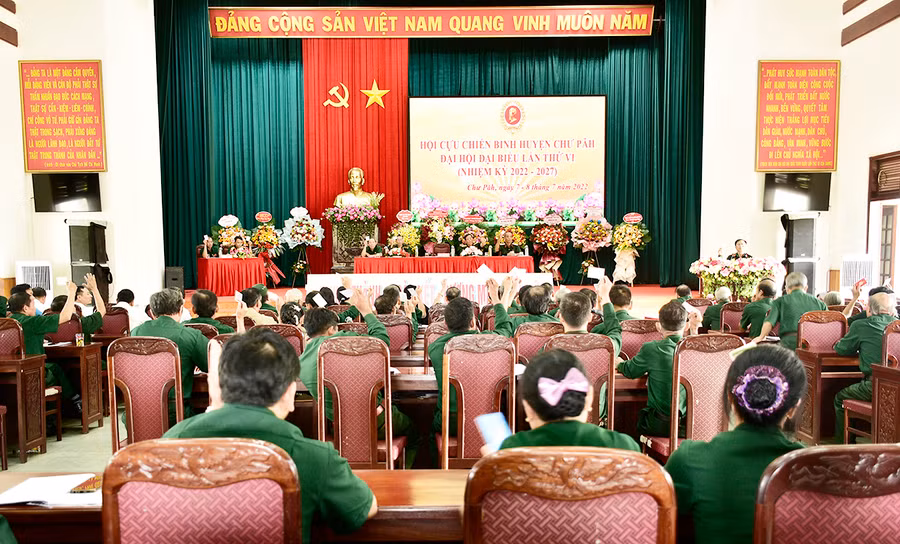 Quang cảnh Đại hội Hội CCB huyện Chư Păh, nhiệm kỳ 2022-2027. Ảnh: Đinh Yến