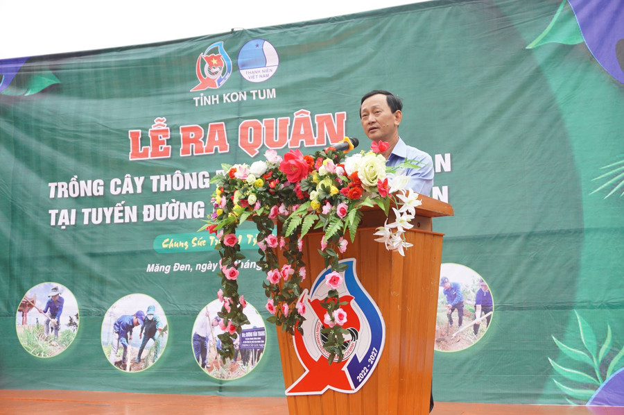  Đồng chí Bí thư Tỉnh ủy Dương Văn Trang phát biểu tại buổi lễ. Ảnh: TT