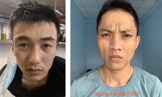  Hai đối tượng Quân và Bá (từ trái qua phải) tại cơ quan công an