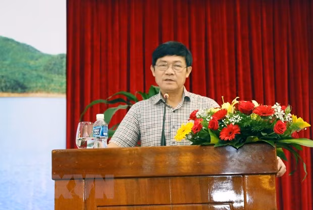 Ông Nguyễn Văn Tỉnh, Tổng cục trưởng Tổng cục Thủy lợi phát biểu tại hội nghị. (Ảnh: Công Thử/TTXVN)