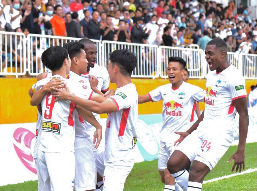 Hoàng Anh Gia Lai đã có chiến thắng đầu tiên ở mùa giải V.League 2022. Ảnh: Văn Ngọc HAGL đã có chiến thắng đầu tiên ở mùa giải V.League 2022. Ảnh: Văn Ngọc