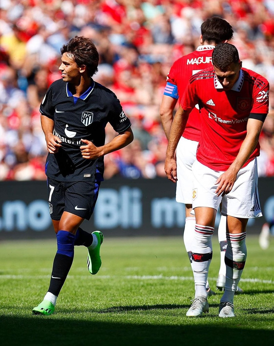 Joao Felix ghi bàn ở những phút cuối, giúp Atletico giành thắng lợi trước Man United. Ảnh: AFP