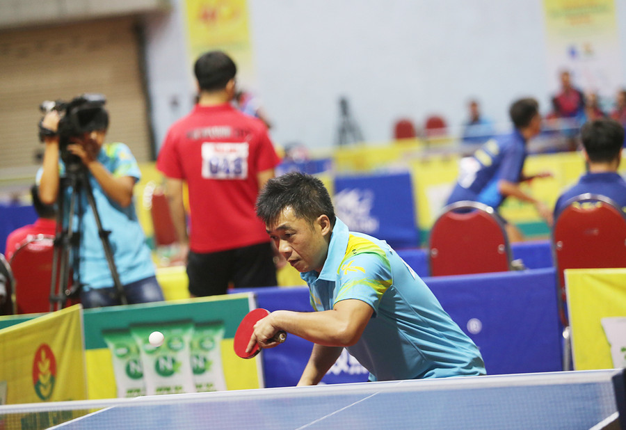 Vận động viên Phạm Thanh Sơn của chủ nhà Gia Lai. Ảnh: Văn Ngọc VĐV Phạm Thanh Sơn của chủ nhà Gia Lai. Ảnh: Văn Ngọc