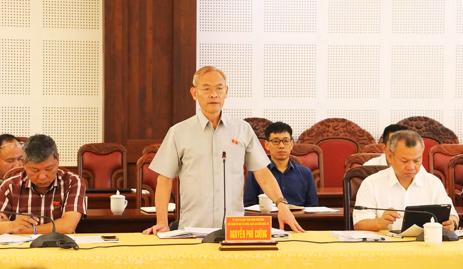 Chủ nhiệm Ủy ban Tài chính-Ngân sách Quốc hội Nguyễn Phú Cường phát biểu ý kiến tại buổi giám sát. Ảnh: Quang Tấn Chủ nhiệm Ủy ban Tài chính-Ngân sách Quốc hội, Trưởng đoàn giám sát phát biểu ý kiến tại buổi giám sát. Ảnh: Quang Tấn