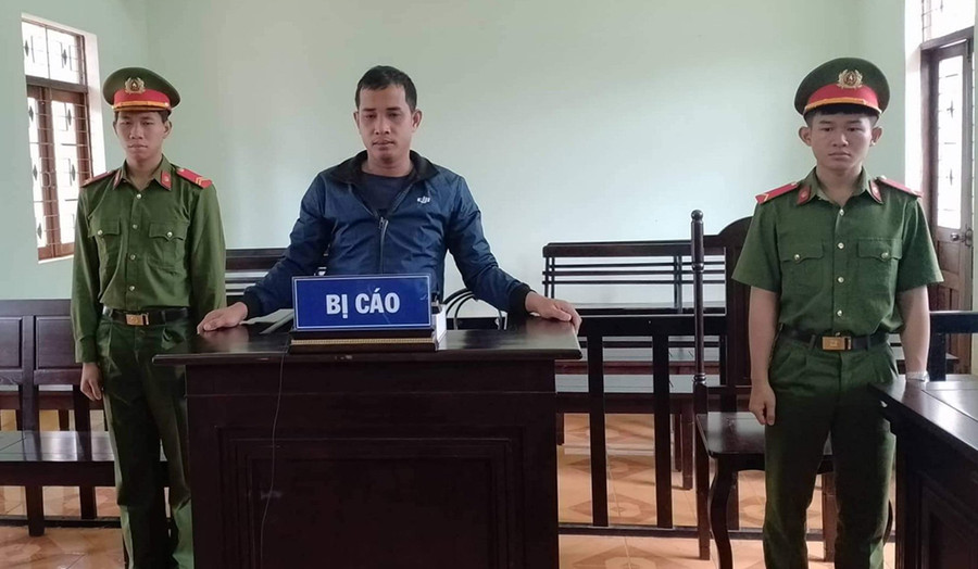  Bị cáo Trần Công Vinh tại điểm cầu Chư Prông. Ảnh: Lê Anh