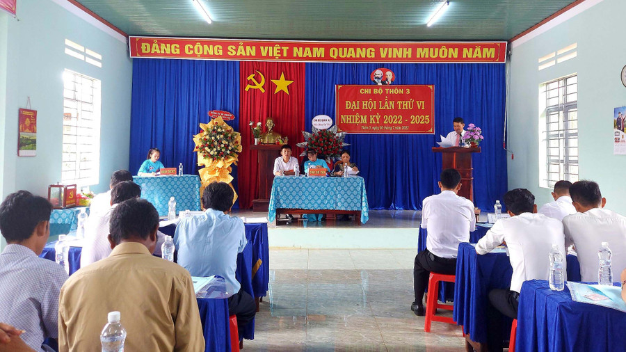 Quang cảnh Đại hội điểm Chi bộ thôn 3, nhiệm kỳ 2022-2025. Ảnh: Anh Quân